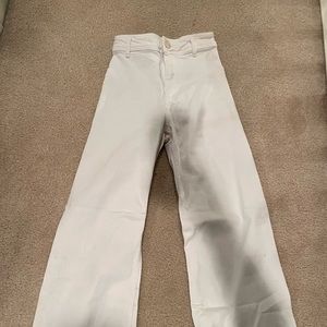 Zara high-waisted marine straight jeans. White. Size 0